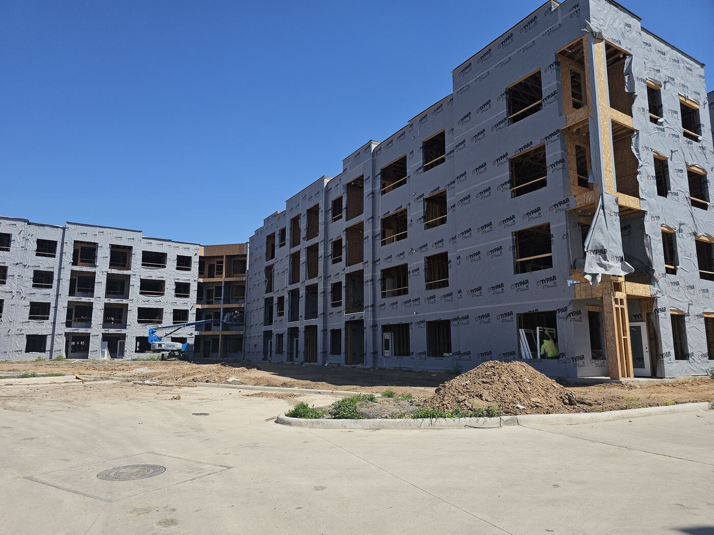 Residential-scale construction progress