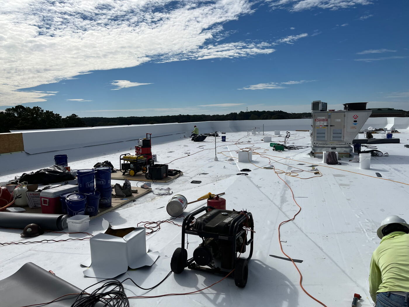TPO roof system work
